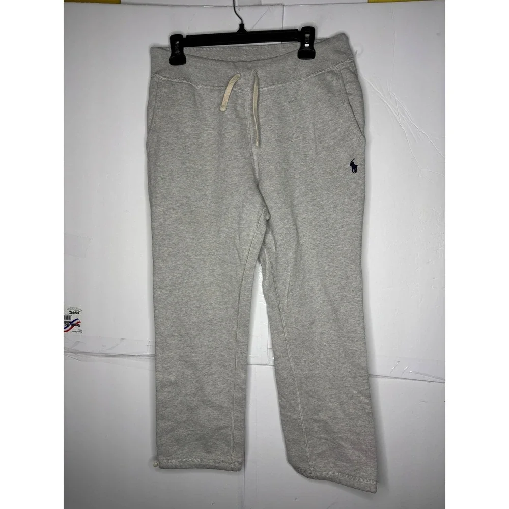 Polo Ralph Lauren Mens Small Heather Grey Fleece Sweatpants Pony Logo Joggers